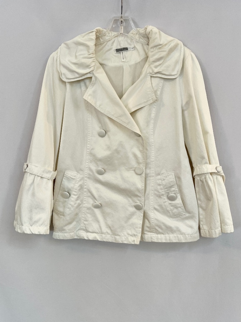 Monoreno Double Breast Bell Sleeve Ivory/Off White Jacket Size L